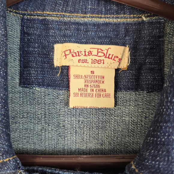 Vintage Paris Blues Denim Coat Women's S Double Breasted Bell Sleeve Y2K Boho - Picture 6 of 12